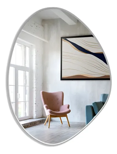 Espelho orgânico de parede Mirror Store Orgánico do 60cm x 42cm com 60cm de diâmetro quadro gelo