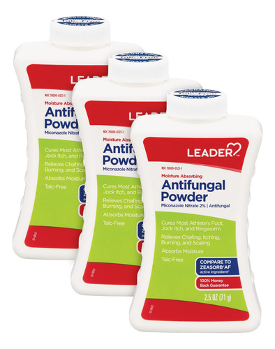 Leader Athlete's Foot Af Powder, Absorbe La Humedad, Sin Tal