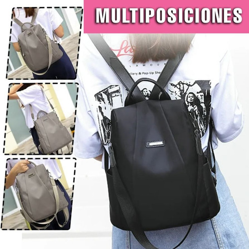 Mochila Mujer Impermeable Cierre Antirrobo Bolsa Moda 070 Am7 Color Café