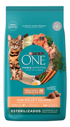 Alimento Purina One Gatos Esterilizado Sabor Salmon 2 Kg.