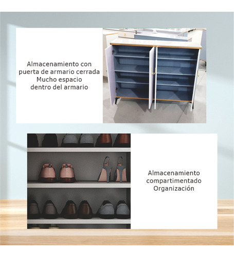 Zapatero Blanco 3 Puertas Estilo Moderno Sólido Minimalista