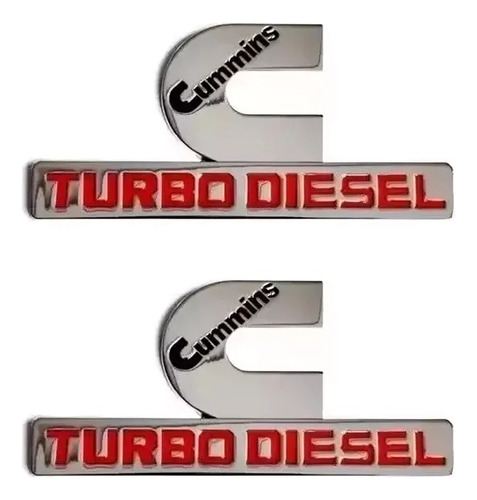 Par De Insignia Cummins Turbo Diesel Ford