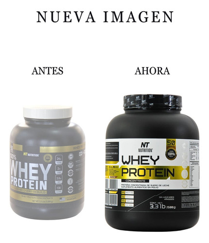 Pack 2 Proteina Premium 100% Whey Protein Nt Nutrition 3kg Sabor Vainilla