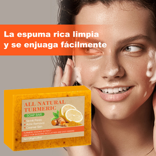 Jabón Turmeric Soap, Ácido Kójico De Cúrcuma Y Limón Hidrata