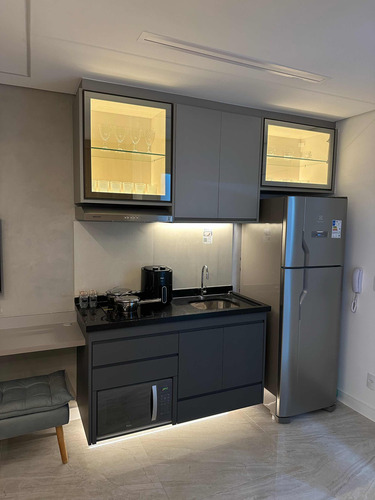 Apartamento Studio 28 Metros Mobiliado Completo À 100mts Metrô Brooklin