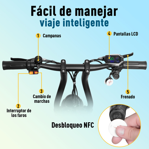 Honey Whale Scooter Eléctrico H10 Para Adulto 13ah Aut. 40km Color Negro