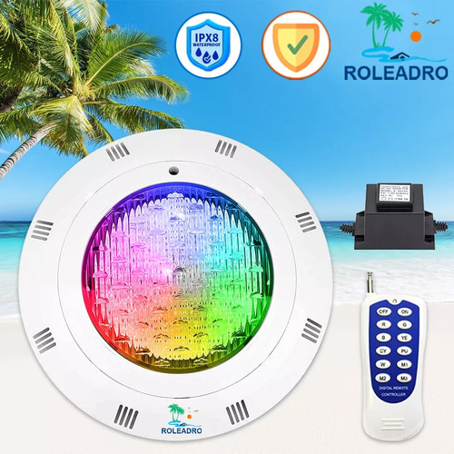 Lámpara Led Sumergible Con Transformador P Iluminar Alberca Roleadro