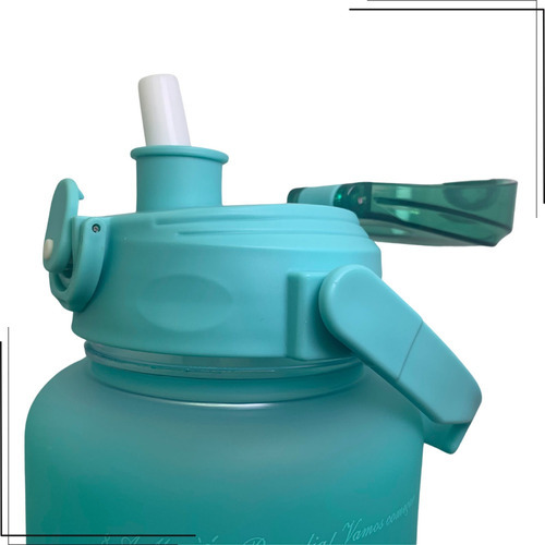 Garrafa 2 Litro Squeeze Motivacional Infantil Academia Alça Cor Azul-turquesa
