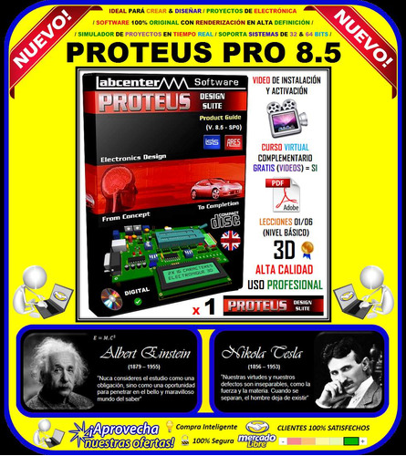 Imagen 1 de 6 de Proteus 8.5 Sp0 Diseña & Simula Placas De Circuito Impreso