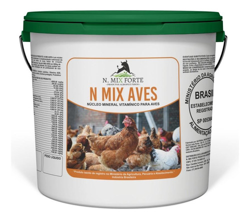 N Mix Aves 1kg Aumenta Imunidade + Crescimento + Peso + Ovos