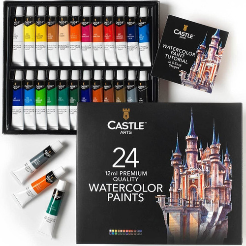 Acuarelas Profesionales 24 Tubos De Colores Castle Arts
