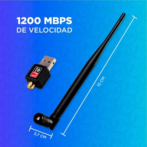 Adaptador Receptor Wifi 1200mbps Pc Netbook Notebook Windows