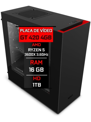 Pc Gamer Fácil Amd Ryzen 5 3600x 16gb Gt420 4gb Hd 1tb