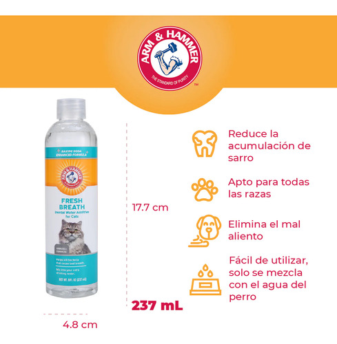 Arm & Hammer Enjuague Dental Para Gato Aliento Fresco 237ml