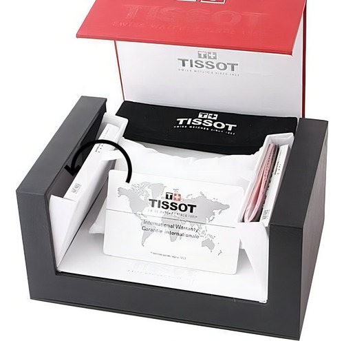Reloj Tissot Couturier T035.617.16.051.00, material de bisel blanco o negro, correa de acero inoxidable, color de bisel marrón, color de bisel plateado, color de fondo blanco