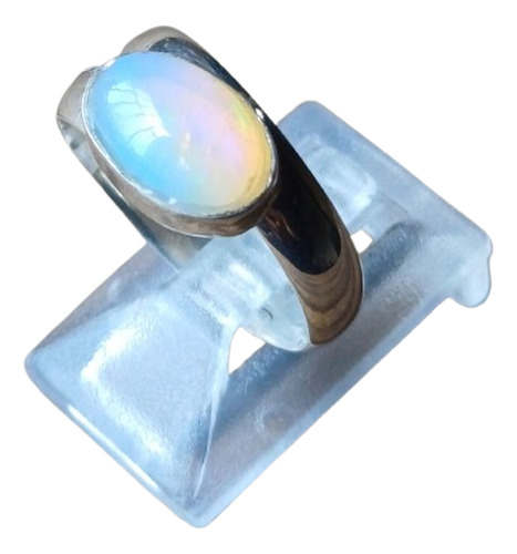 Anillo Opalo De Etiopia Plata 925 Ajustable Proteccion Art09 Plateado Ajustable