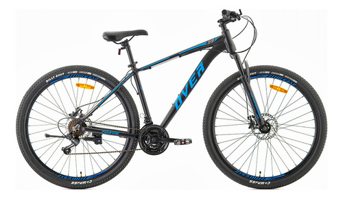 Bicicleta Mtb Overtech Fortis R29 Aluminio Full Shimano, 21 Velocidades, Freno A Disco, Con Suspensión, Color Negro/Azul, Tamaño Del Cuadro M