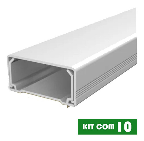 Kit 10 Canaleta Fechada Pvc 20x10x2000 Com Dupla Face Ilumi