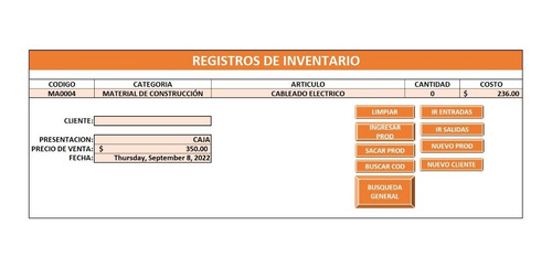 Excel Macro De Inventarios Con Información De Stock