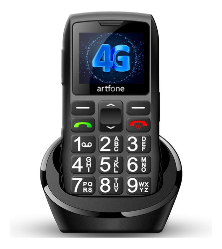 Artfone C1+ 4g Telefonos Celulares Para Personas Mayores Con Sos Botón, Radio Fm, Con Una Base De Carga,gran Teclado, Gran Volumen