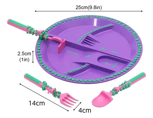 Conjunto De Talheres E Pratos Criativos Para Crianças De 4 P