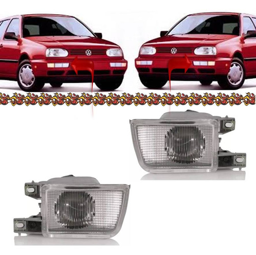 Par Farol Auxiliar Milha Golf Glx/gti  1994 1995 1996 1997