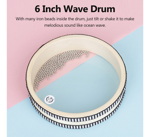 Remo Ocean Drum 16, 6 Pulgadas, Color Natural Transparente,