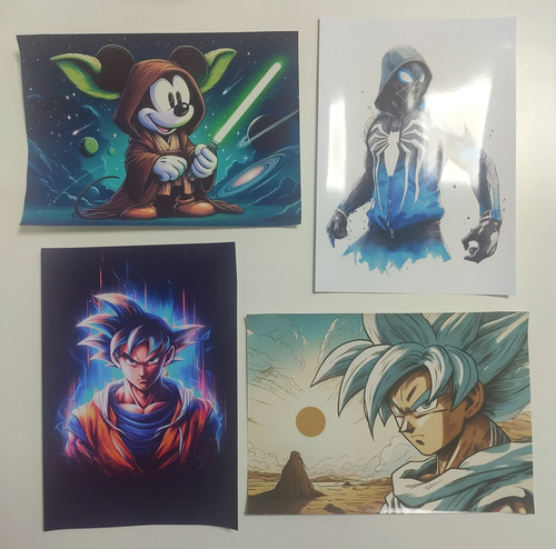 Kit Com 5 Pôsteres A4 - Geek, Personagens E Muito Mais!