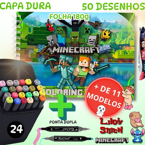 Livro De Colorir Estilo Bobbie Goods Com Capa Dura Holográfica + 24 Canetinhas | 55 Desenhos Exclusivos  Diversos Modelos | Alivia O Estresse E Estimula A Criatividade