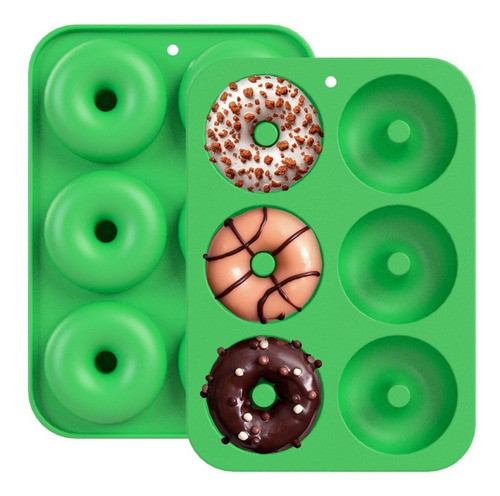 2 Pzs Molde Silicón Donas Antiadherente Horno Repostería