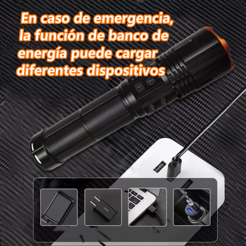 10000lm Linterna Zoom Recargable Alta Potencia Cob Camping