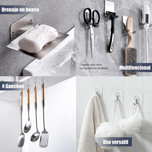 Set De Accesorios De Baño Toalleros Acero Inoxidable 12pcs
