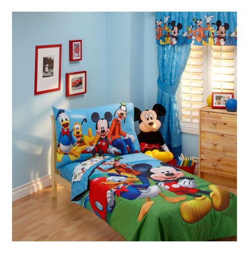 Juego De Sábanas Disney Mickey 4 Piezas Para Niños Pequeños