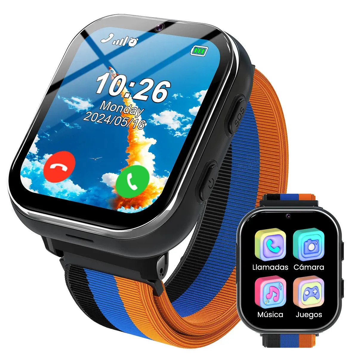 Smartwatch Infantil SJROHE LT49 2G con Llamadas SOS, Cámara y Modo Escuela para Niñas y Niños