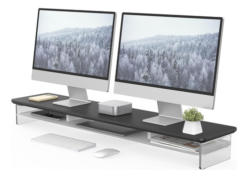 Soporte Para Monitor Doble, Soporte Acrílico Para Computador