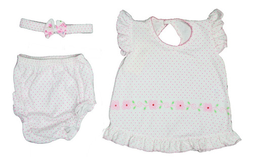 Conjunto Para Bebé 3 Piezas Niña Bebu / Blanco