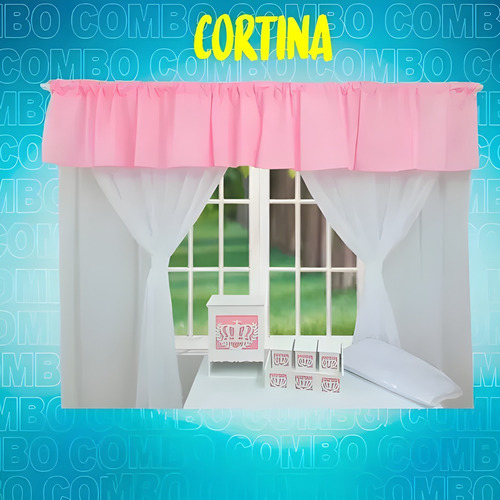 Cortina Infantil Quarto Bebê Voal Menina Menino