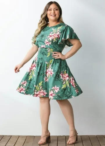 Vestido com hotsell manga evase