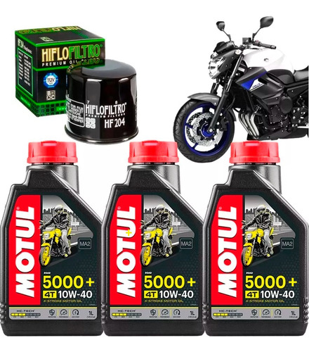 Kit Troca Oleo Motul 5000 10w40 + Filtro Oleo Yamaha Xj6 Xj