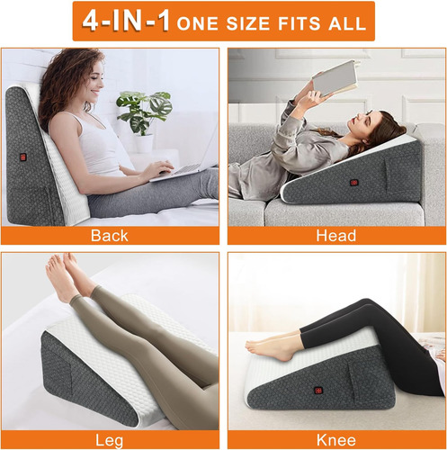 Hyphessada Almohada De Cuña Calentada Para Dormir, Cabecera