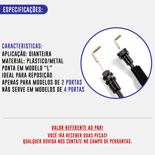 Par Cabo Maçaneta Fechadura Celta 2p 2000 A 2006 Ponta Em L