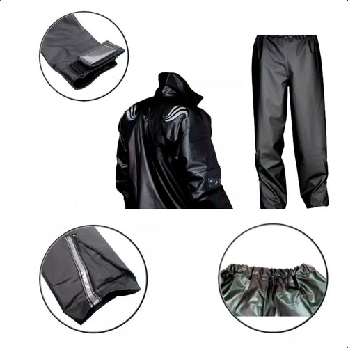 Capa De Chuva Motoqueiro Alba Europa Masculino Tam Eg Preto