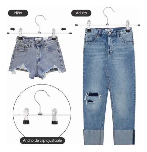 20 Cabides Para Calças, Gancho, Roupas De Remo Com Clipes De