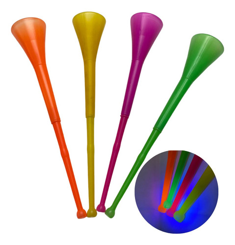 Vuvuzela Corneta Fluo X 4 Carnaval Varios Colores Cancha