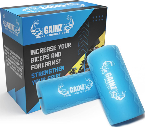 Adaptadores De Levantamiento Gainz Agarre Grueso Juego De 2 Azul
