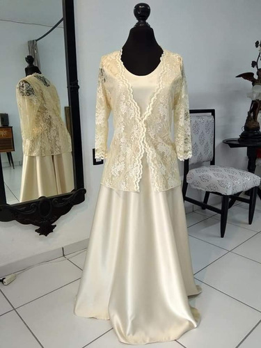 Vestido Para Bodas De Oro Color Champagne Esamble De Encaje