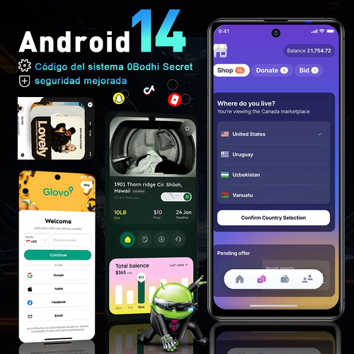 Teléfono Celular Negro Y10 Dual Sim 256 Gb + 12 Gb Ram 6.8 Pulgadas Android 14 Full Hd 4g Carga Rápida 6500 Mah With Facial And Huella Con Gps Bluetoo