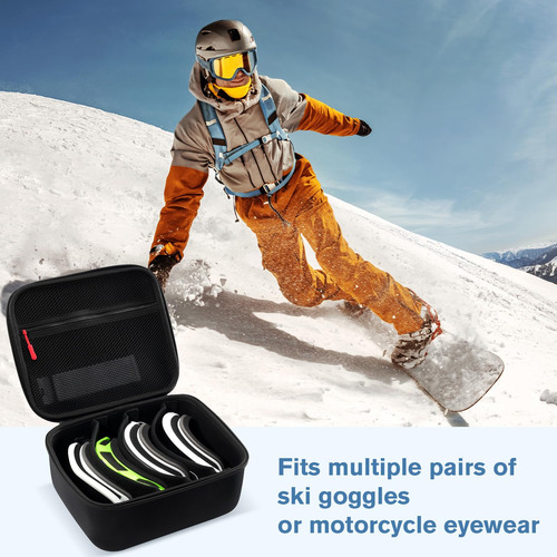 Funda Rígida Procase Grande Para Múltiples Gafas De Esquí, C