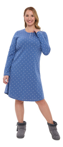 Pijama Mujer Camisa De Dormir Azul Fashion's Park
