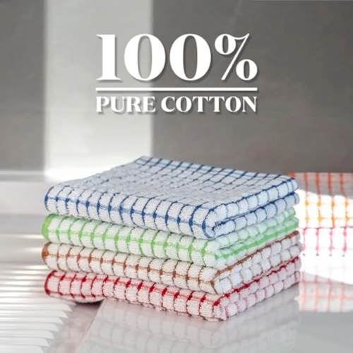 Pack De 12 Paños Cocina Algodon Grueso Sin Fleco 85g 60*40cm